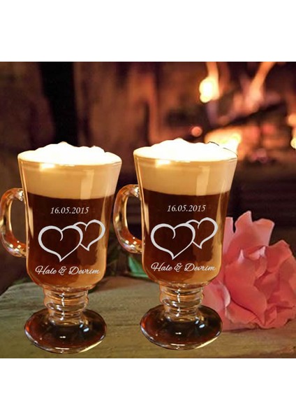 Kahve Bardağı, Çiflere Özel Isimli 2'li Irish Kahve Bardağı
