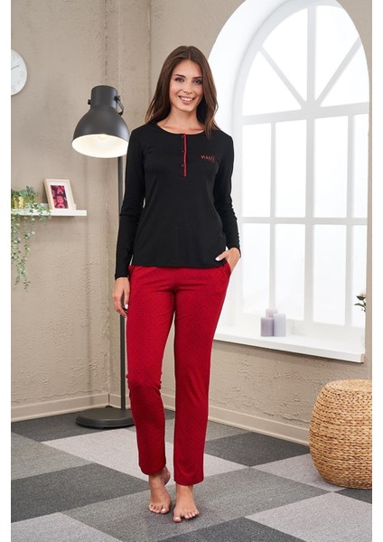 Kadın Uzun Kollu Pijama Takımı 23521