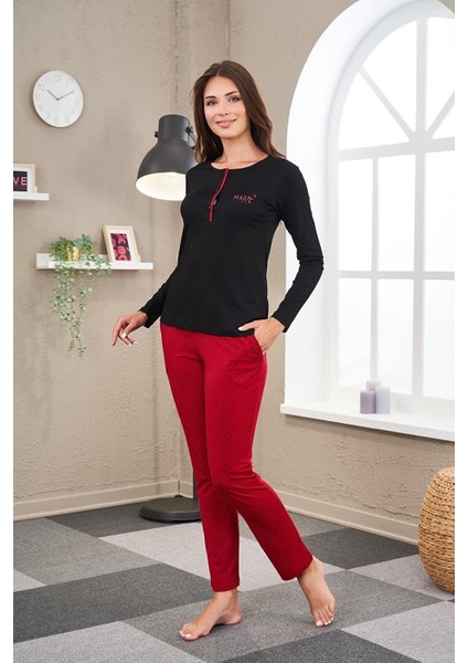 Kadın Uzun Kollu Pijama Takımı 23521