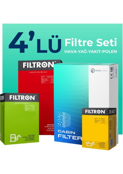 Fiat Linea 1.3 Dizel Filtre Bakım Seti EURO 4 (2007-2017) 4 Lü