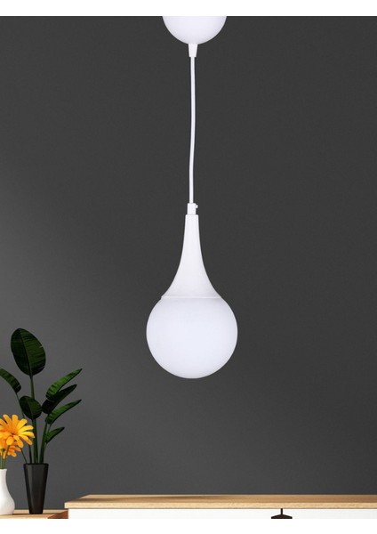 Damla Tekli̇ Beyaz Sarkıt Avi̇ze