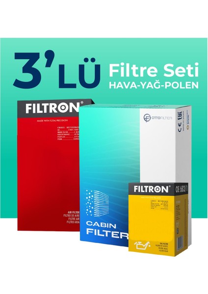 Renault Symbol 1.5 Dizel Filtre Bakım Seti (2009-2013) 3 Lü