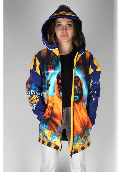 Sarı-Lacivert SSF7784 Kadın Kayak Montu, 1. Kalite Kadın Snowboard Montu