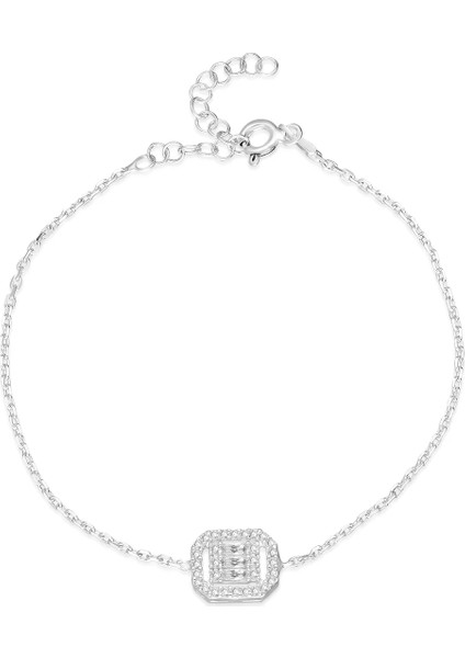 Kadın 925 Ayar Gümüş Baget Bileklik