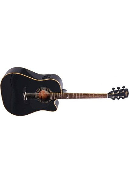 Müzik Cort AD880CEBK Elektro Akustik Gitar, Siyah, Ladin Kapak, Arka y