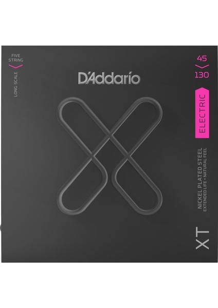 Müzik D'Addario XTB45130 Bas Gitar Tel Seti, Xt, 45-130, 5 Tel, Long Scale,