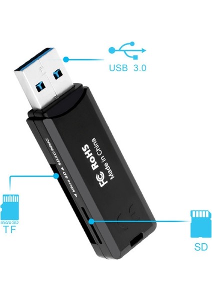 Rocketek CR11 Yüksek Hızlı Usb3.0 2'de 1 Sd / Tf Kart Okuyucu (Yurt Dışından)