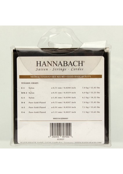 Müzik Hannabach 825 mt Klasik Gitar Teli fiyatları