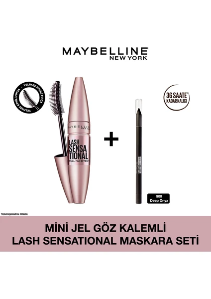 Maybelline Mini Jel Göz Kalemli Lash Sensational Maskara Seti