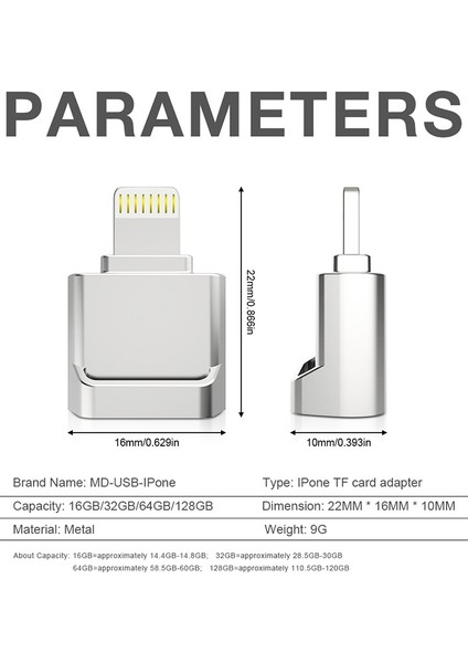 Microdrive 8pin - Tf Kart Adaptör Mini iPhone & iPad Tf Kart Okuyucu, Kapasite: 16GB (Yurt Dışından) fırsatları