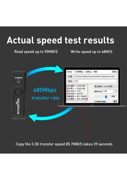 Rocketek Cr5 Usb3.0 Çok Fonksiyonlu Sd / Tf Kart Okuyucu (Yurt Dışından)