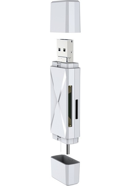 YH-109 Sd/tf/type-C/micro Usb/usb Bilgisayar Pc Cep Telefonu Otg Kart Okuyucu (Yurt Dışından)