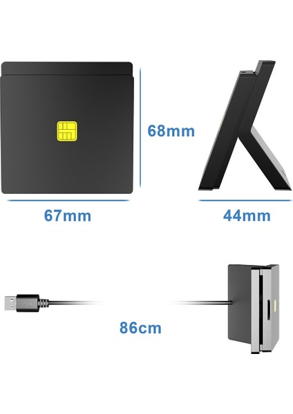 Rocketek CR319 USB 2.0 Akıllı Kart / Sım 2 1 Kart Okuyucu (Yurt Dışından)