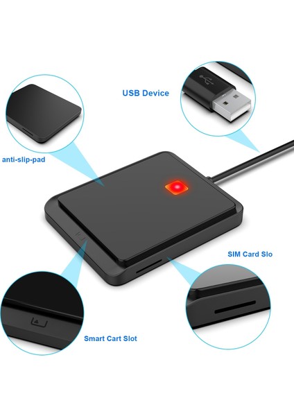 Rocketek CR317 USB 2.0 Sım / Id / Cac Akıllı Kart 2 Içinde 1 Kart Okuyucu (Yurt Dışından)