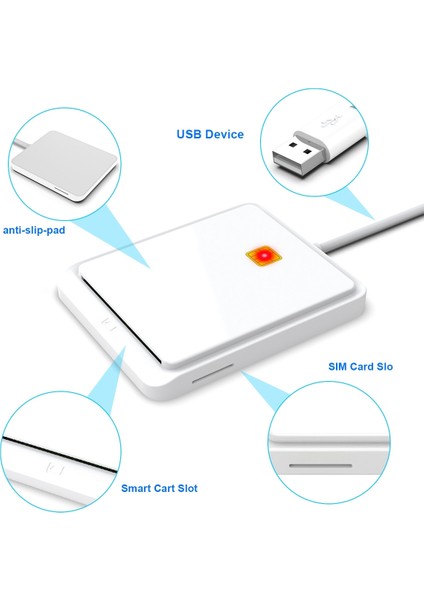 Rocketek CR317 USB 2.0 Sım / Id / Cac Akıllı Kart 2 Içinde 1 Kart Okuyucu (Yurt Dışından)