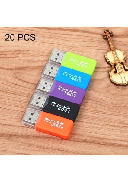 20 Pcs Taşınabilir USB 2.0 Mikro Sd Tf T-Flash Kart Okuyucu Adaptörü, 480MBPS'YE (Yurt Dışından)