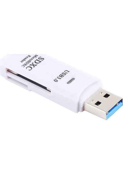 2'de 1 USB 3.0 Kart Okuyucu, Süper Hız 5gbps, Destek Sd Kart / Tf Kart (Beyaz (Yurt Dışından)