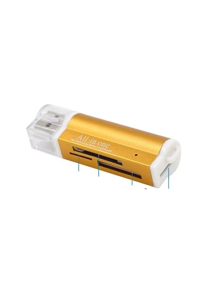 2 Arça Mullı Multli 1 USB 2.0 Mikro Sd Sdhc Tf Mmc Ms Pro Duo Hafıza Kartı Okuyucu (Yurt Dışından)