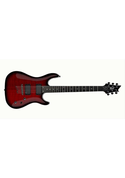 Rimpitch Cort KX5DXBCS Elektro Gitar Katana, Vişne Çürüğü Sunburst (Bcs),