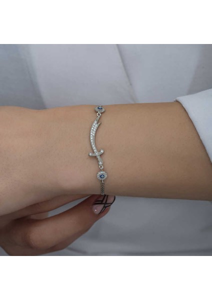 Gümüş Nazarlı Zülfikar Kılıcı Kadın Bileklik fiyatları