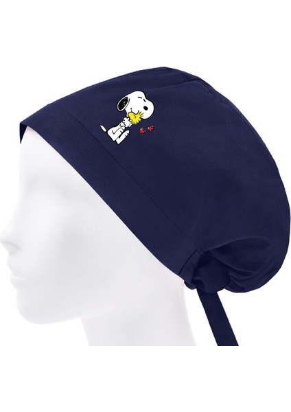 Tesettür Snoopy Kuş Baskılı Doktor Bonesi Hemşire Bonesi Hastane Bonesi Aşçı Şef Bonesi Medikal Cerrahi Bone Chef Bandanası
