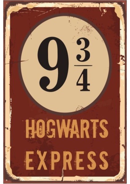 Ahşap Vintage Tablo " Hogwarts Express" Ahşap Mdf 25X35CM