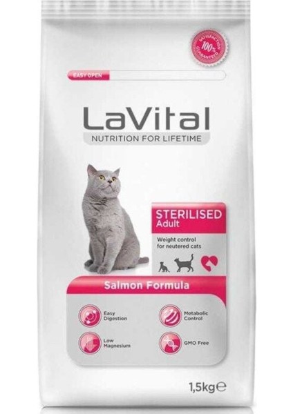 La Vital   Sterilised Somonlu Kısırlaştırılmış Yetişkin Kedi Maması 1.5 kg