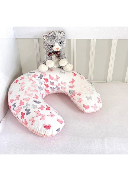 Kelebek Serisi Gri Pudra Emzirme Yastığı