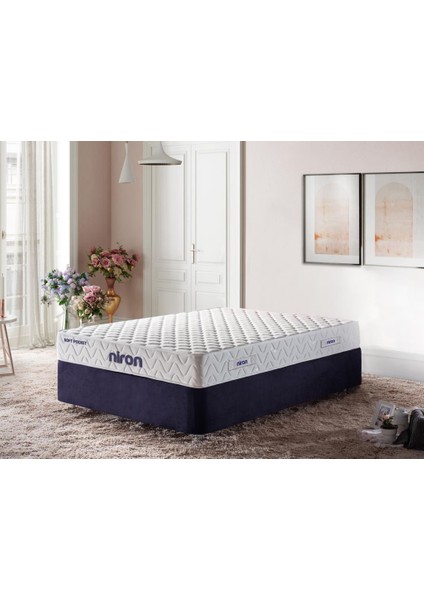 Niron Soft Pocket Tek Kişilik Lüks Full Ortopedik Paket Yaylı Yumuşak Yatak 80X180 cm