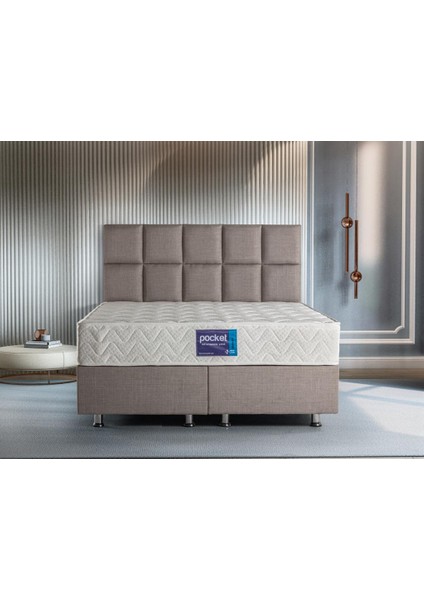 Niron Blue Pocket Tek Kişilik Lüks Full Ortopedik Paket Yaylı Orta Sert Yatak 90X190 cm