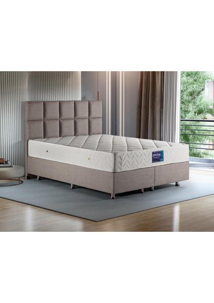 Niron Blue Pocket Tek Kişilik Lüks Full Ortopedik Paket Yaylı Orta Sert Yatak 90X190 cm