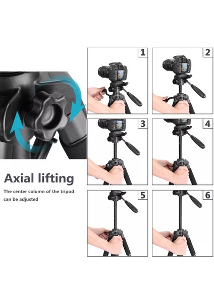 Profesyonel Fotoğraf Makinesi ve Tüm Cep Telefonlarına Uyumlu Telefon Tutuculu Taşıma Çantalı Tripod 175CM Tripot fiyatları