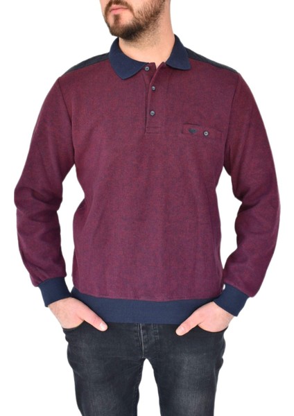 Erkek Büyük Beden Polo Yaka Sweat 6003-1 Bt BGL-ST02306