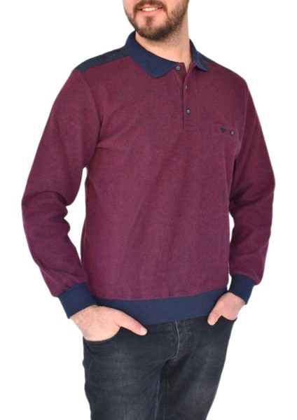 Erkek Büyük Beden Polo Yaka Sweat 6003-1 Bt BGL-ST02306