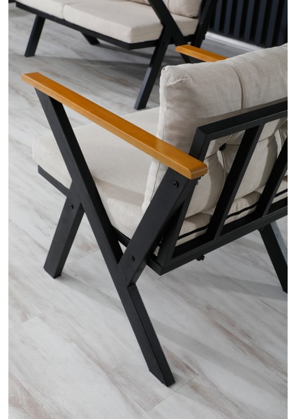 2+1+1 Zeta Bahçe Takımı, Balkon, Bahçe, Cafe Mobilyası, Süngerli Metal Çay Seti modelleri