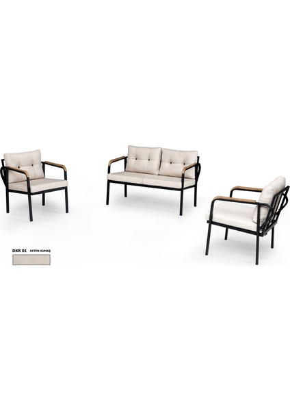 2+1+1 Zeta Bahçe Takımı, Balkon, Bahçe, Cafe Mobilyası, Süngerli Metal Çay Seti fırsatları