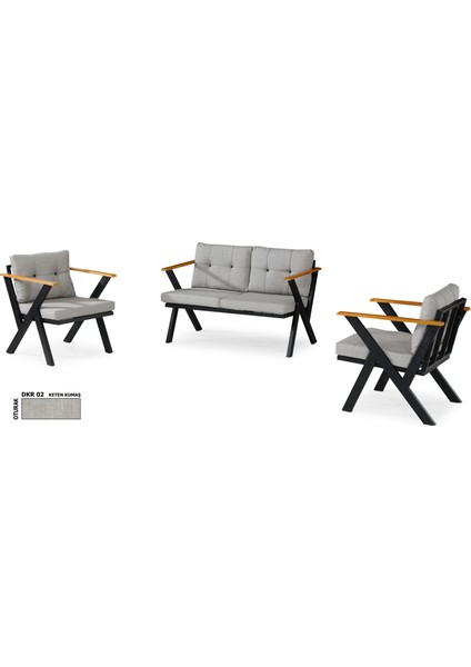 2+1+1 Zeta Bahçe Takımı, Balkon, Bahçe, Cafe Mobilyası, Süngerli Metal Çay Seti modelleri