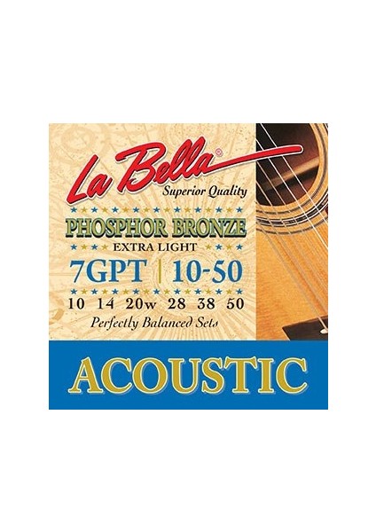 Müzik La Bella 7gpt Akustik Gitar Teli (10-50)