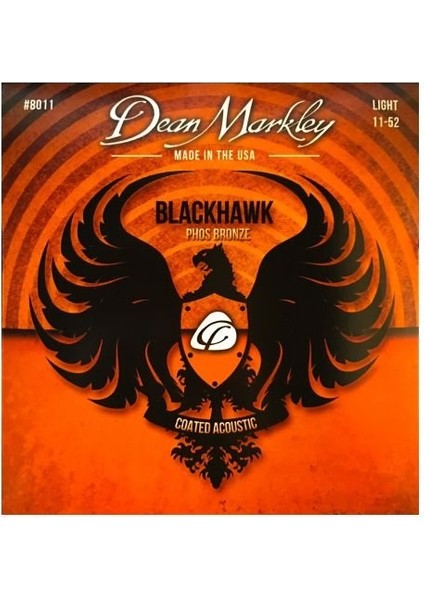 Müzik Dean Markley Blackhawk 8011 Kaplamalı 11-52 Medium Light Akustik Gitar Takım Tel