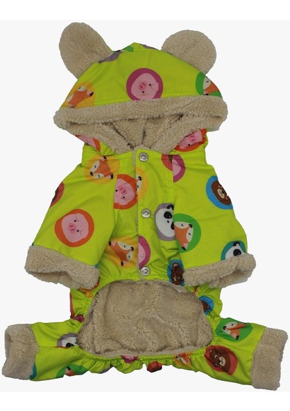 Yeşil Animals Romper Küçük ve Orta Irklar Için Tulum-Mont Yağmurluk Köpek Kıyafeti modelleri
