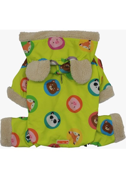 Yeşil Animals Romper Küçük ve Orta Irklar Için Tulum-Mont Yağmurluk Köpek Kıyafeti fırsatları