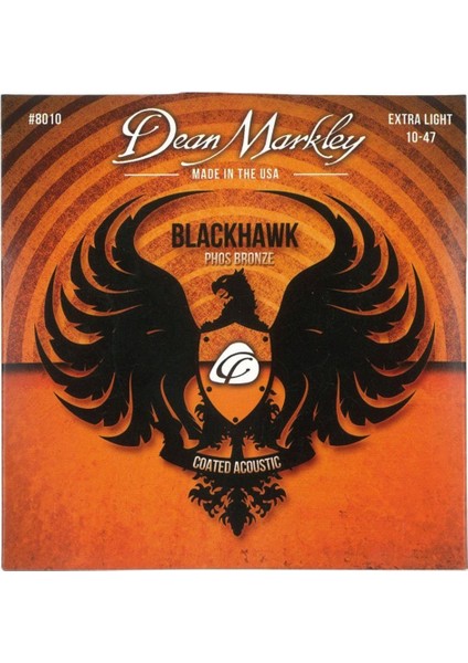 Müzik Dean Markley Blackhawk 8010 Kaplamalı Extra Light Akustik Gitar Takım Tel