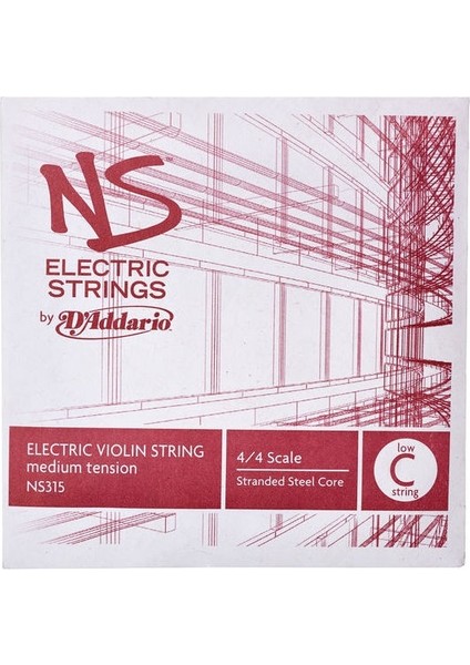 Müzik D'Addario NS315 Elektro Vıolın Tek Tel, Ns, 5.inci Tel, Low C (Do)
