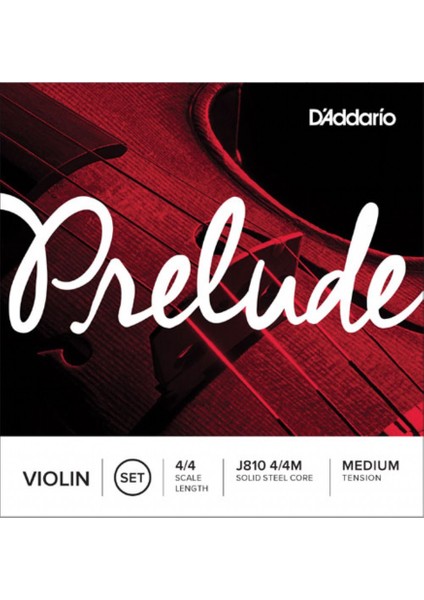 Müzik Daddarıo J810 Keman Tel Seti, Prelude, Scale 4/4, Medıum Tensıon