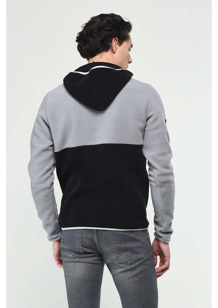 Hemet Siyah Yarım Fermuarlı Kauçuklu Polar Erkek Sweatshirt modelleri