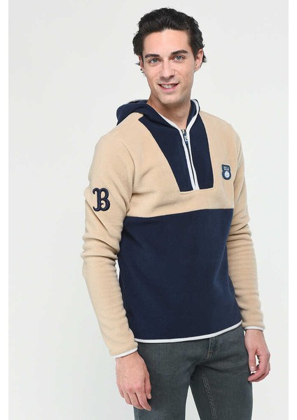 Hemet Lacivert Yarım Fermuarlı Kauçuklu Polar Erkek Sweatshirt