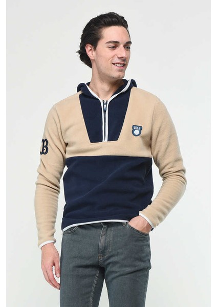 Hemet Lacivert Yarım Fermuarlı Kauçuklu Polar Erkek Sweatshirt fırsatları