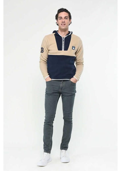 Hemet Lacivert Yarım Fermuarlı Kauçuklu Polar Erkek Sweatshirt indirimleri