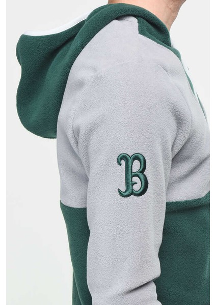 Hemet Yeşil Yarım Fermuarlı Kauçuklu Polar Erkek Sweatshirt fiyatları