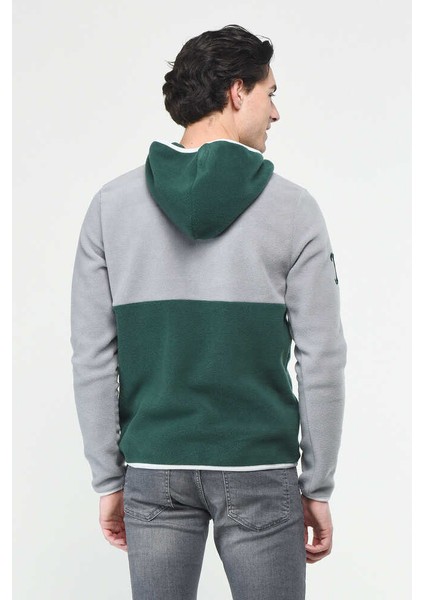 Hemet Yeşil Yarım Fermuarlı Kauçuklu Polar Erkek Sweatshirt fırsatları